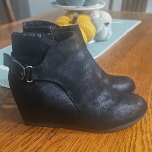 SO Black Ankle Booties with Buckle